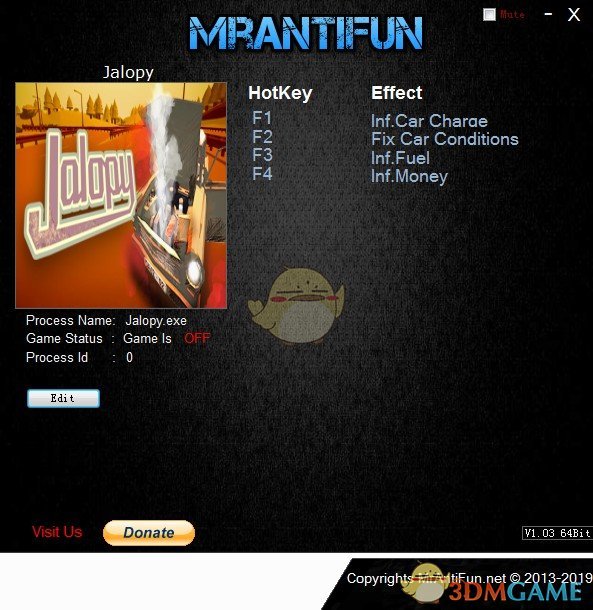 《老爷车》v1.1四项修改器[MrAntiFun]