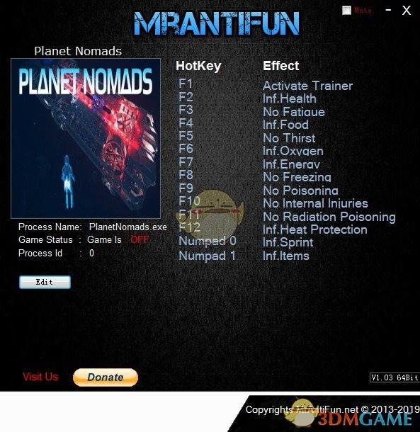 《荒野星球/星球流浪者》v0.9.8.4十三项修改器[MrAntiFun]