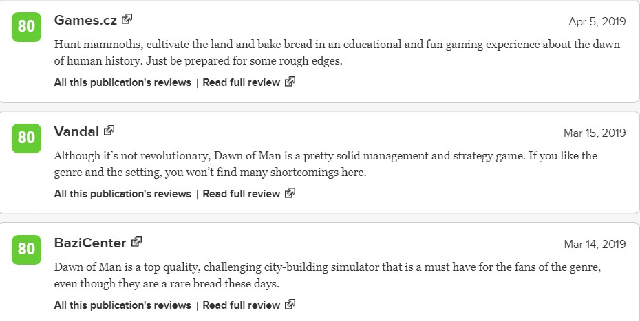 《人类黎明》M站均分74 媒体和玩家评分比较一般