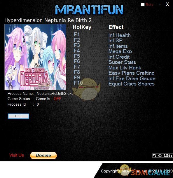 《超次元游戏海王星：重生2》v2019.05.02十项修改器[MrAntiFun]