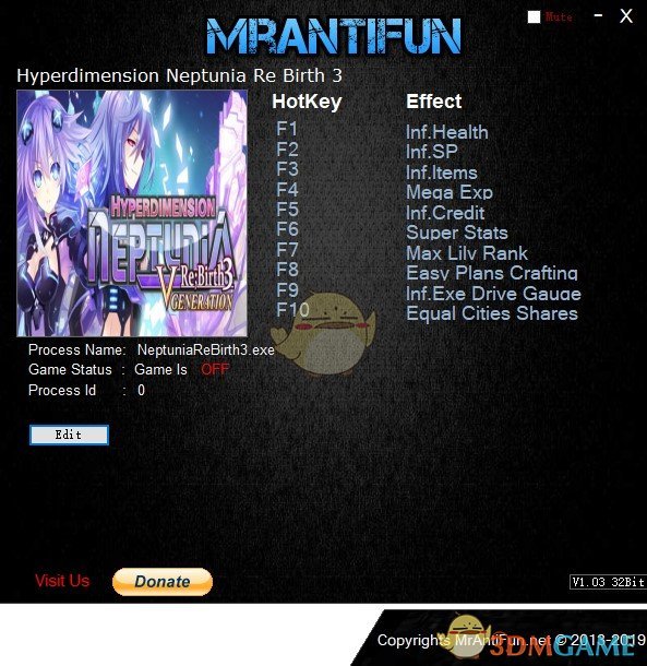 《超次元游戏海王星：重生3》v2019.05.02十项修改器[MrAntiFun]