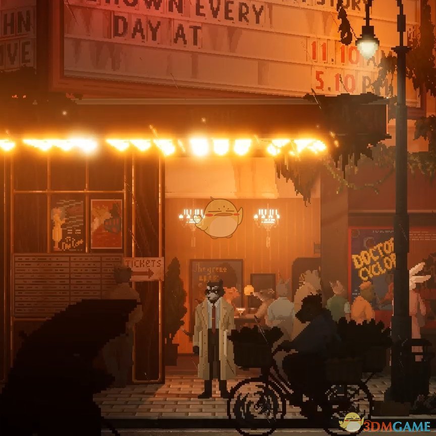 《Wallpaper Engine》Backbone - 电影院前的雨夜像素风壁纸