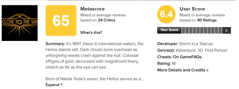 生化奇兵+逃生+万众狂欢 《靠近太阳》IGN给7.2分