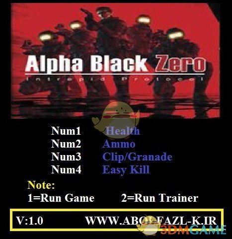 《阿尔法黑色零点：无畏协议》v1.0四项修改器[Abolfazl]