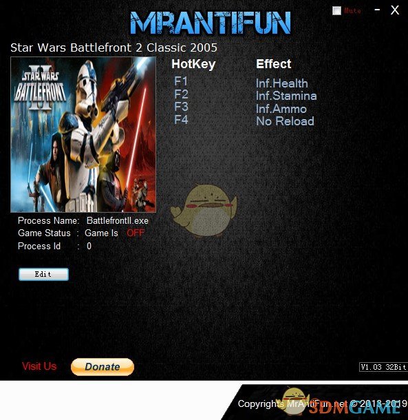 《星球大战：前线2(2005)》v1.0四项修改器[MrAntiFun]