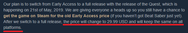 《节奏光剑》正式版5月21日推出 Steam版价格将提高