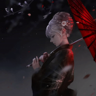 《Wallpaper Engine》白发和服女子动态壁纸