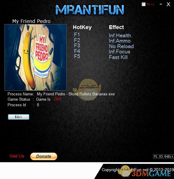 《我的朋友佩德罗》v1.01五项修改器[MrAntiFun]