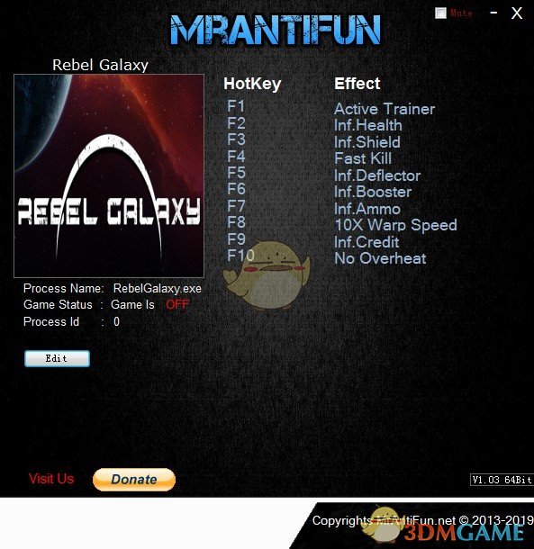 《勇闯银河系》v1.08b九项修改器[MrAntiFun]
