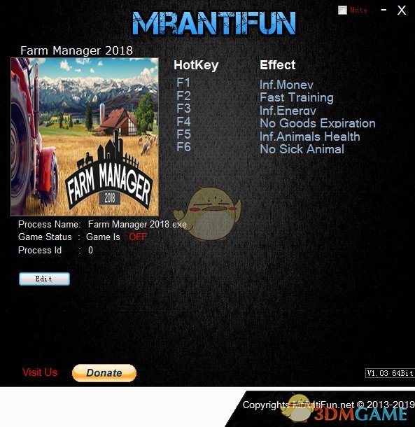 《农场经理2018》v1.0.20180912两项修改器[MrAntiFun]