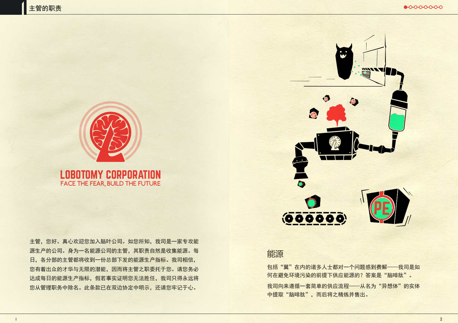 模拟经营游戏《脑叶公司》画册 现已增加官方中文 