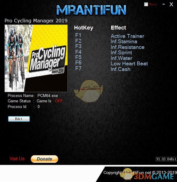 《职业自行车队经理2019》v1.0.2.3六项修改器[MrAntiFun]