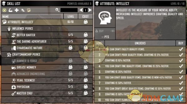 《七日杀》解锁所有属性和技能MOD