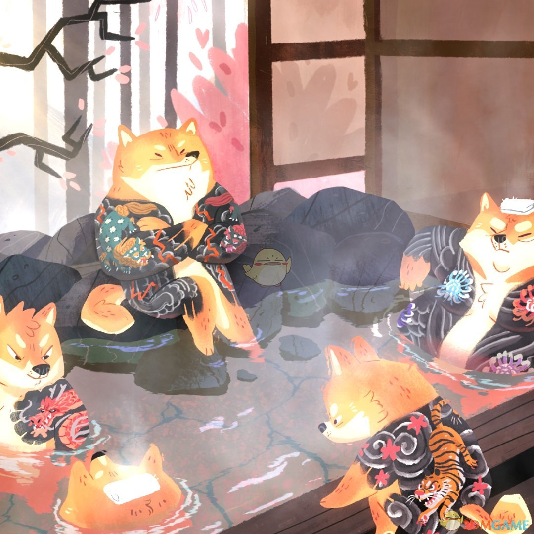 《Wallpaper Engine》泡温泉的柴犬们动态壁纸