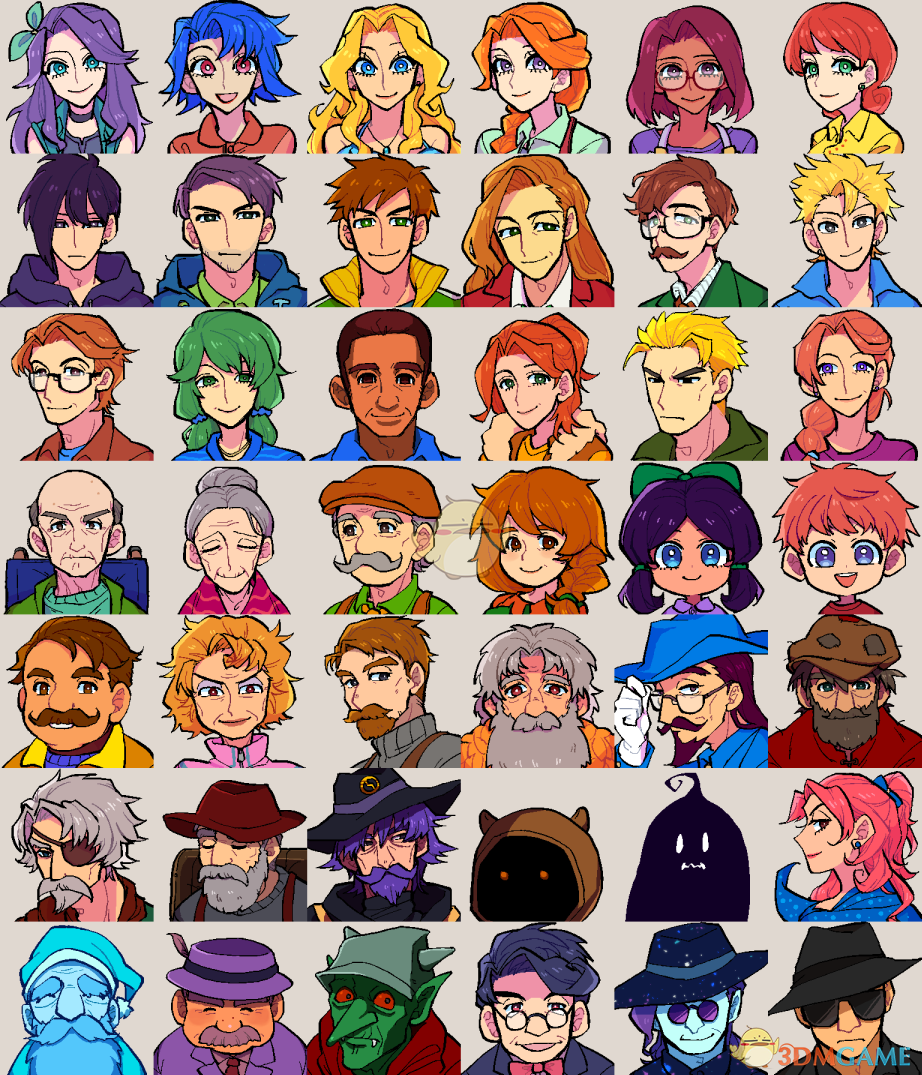 《星露谷物语》2D美漫风人物肖像包MOD