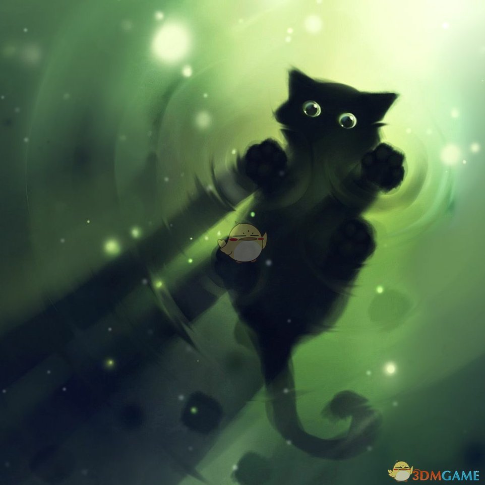 《Wallpaper Engine》在水上的小黑猫动态壁纸