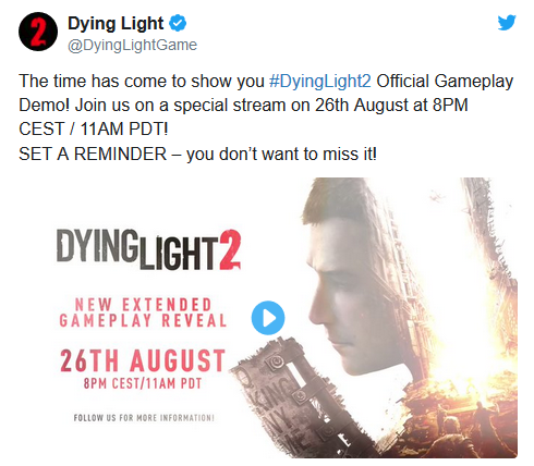 官方表示：《消逝的光芒2》月底公布加长版演示视频 