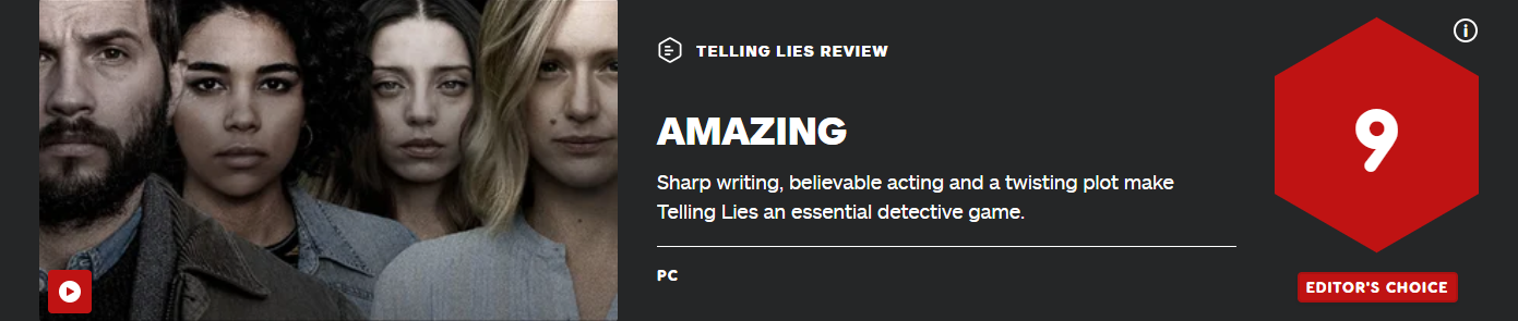 表演精彩绝伦 《她的故事》开发商新作《说谎》IGN 9分