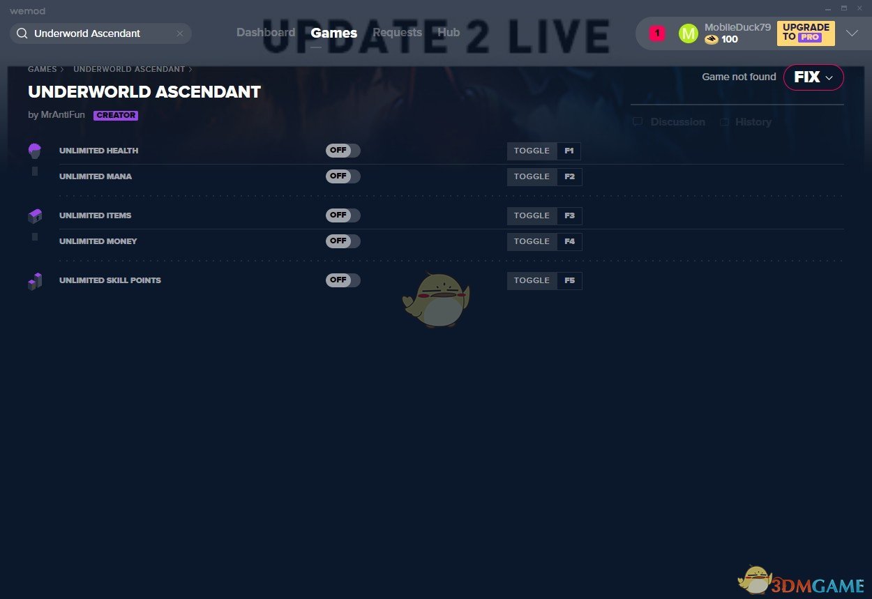 《地下世界：崛起》v2019.08.28五项修改器[MrAntiFun]