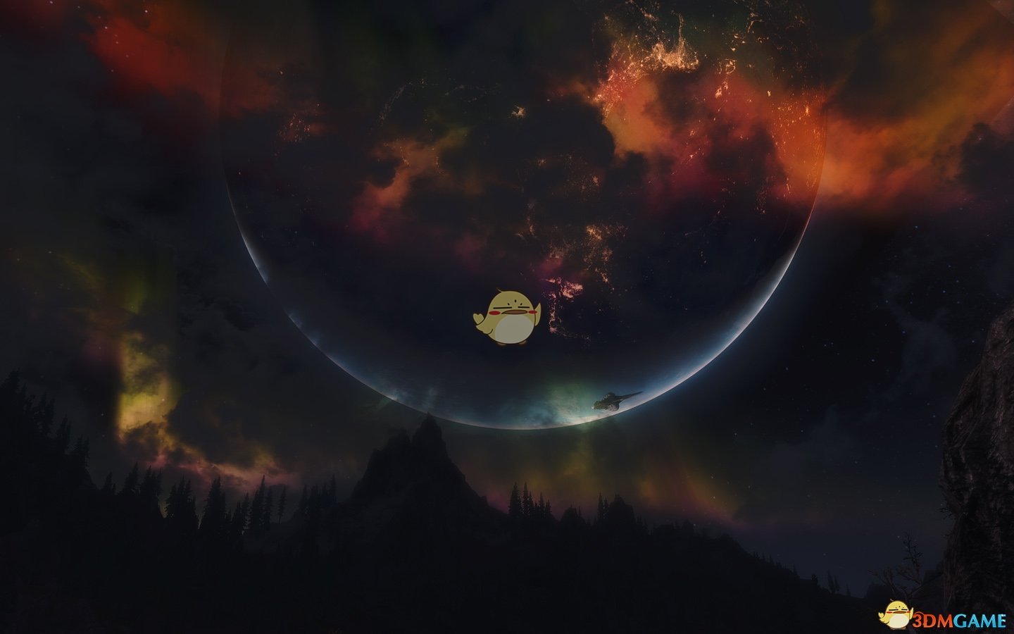 《上古卷轴5：天际重置版》2k4k的夜晚天空纹理MOD