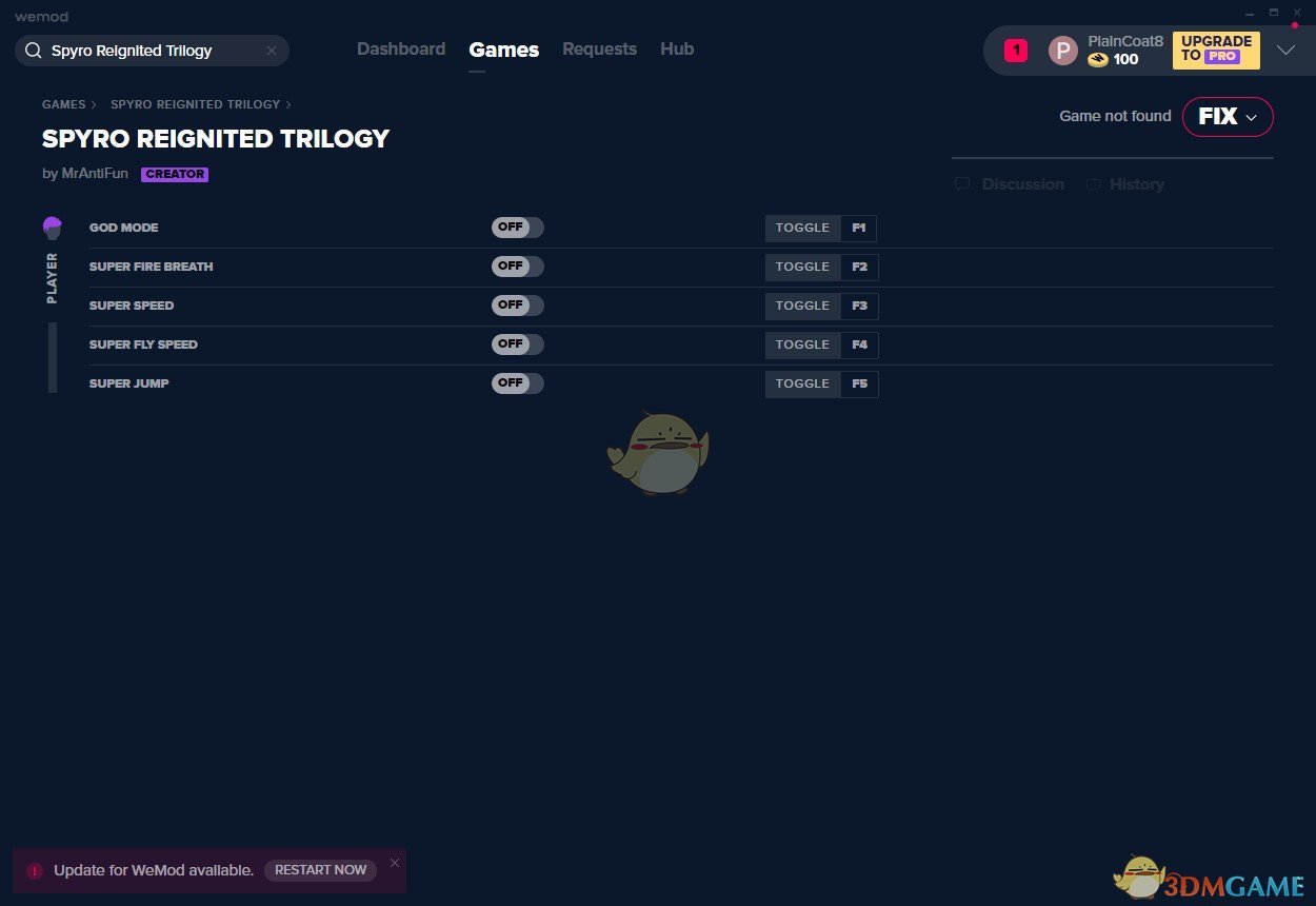 《斯派罗烈焰重燃三合一》v2019.09.11五项修改器[MrAntiFun]