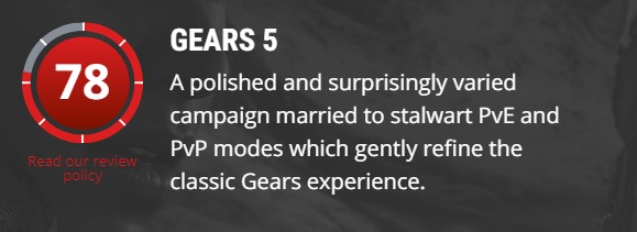 《战争机器5》IGN终评9分：记忆中最好且包罗万象的动作游戏