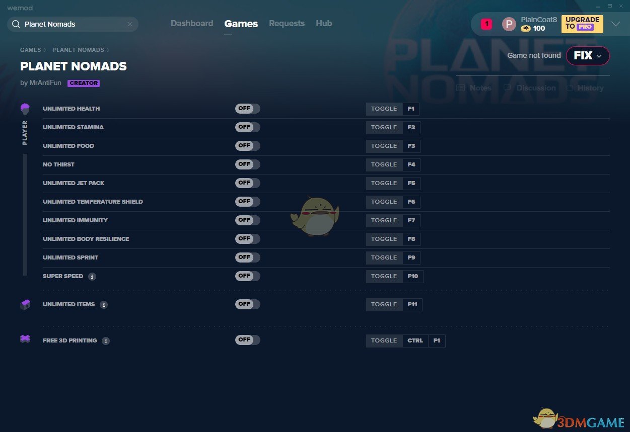 《荒野星球》v2019.09.29十二项修改器[MrAntiFun]