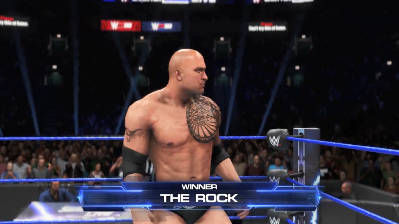 《WWE 2K20》“巨石”强森战斗演示 强森艰难取胜
