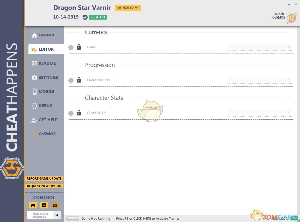 《龙星的瓦尔尼尔》v2019.10.14九项修改器[Cheat Happens]