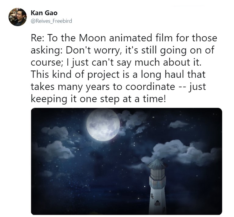 高瞰公布《去月球》电影进展：我们要一步一步来