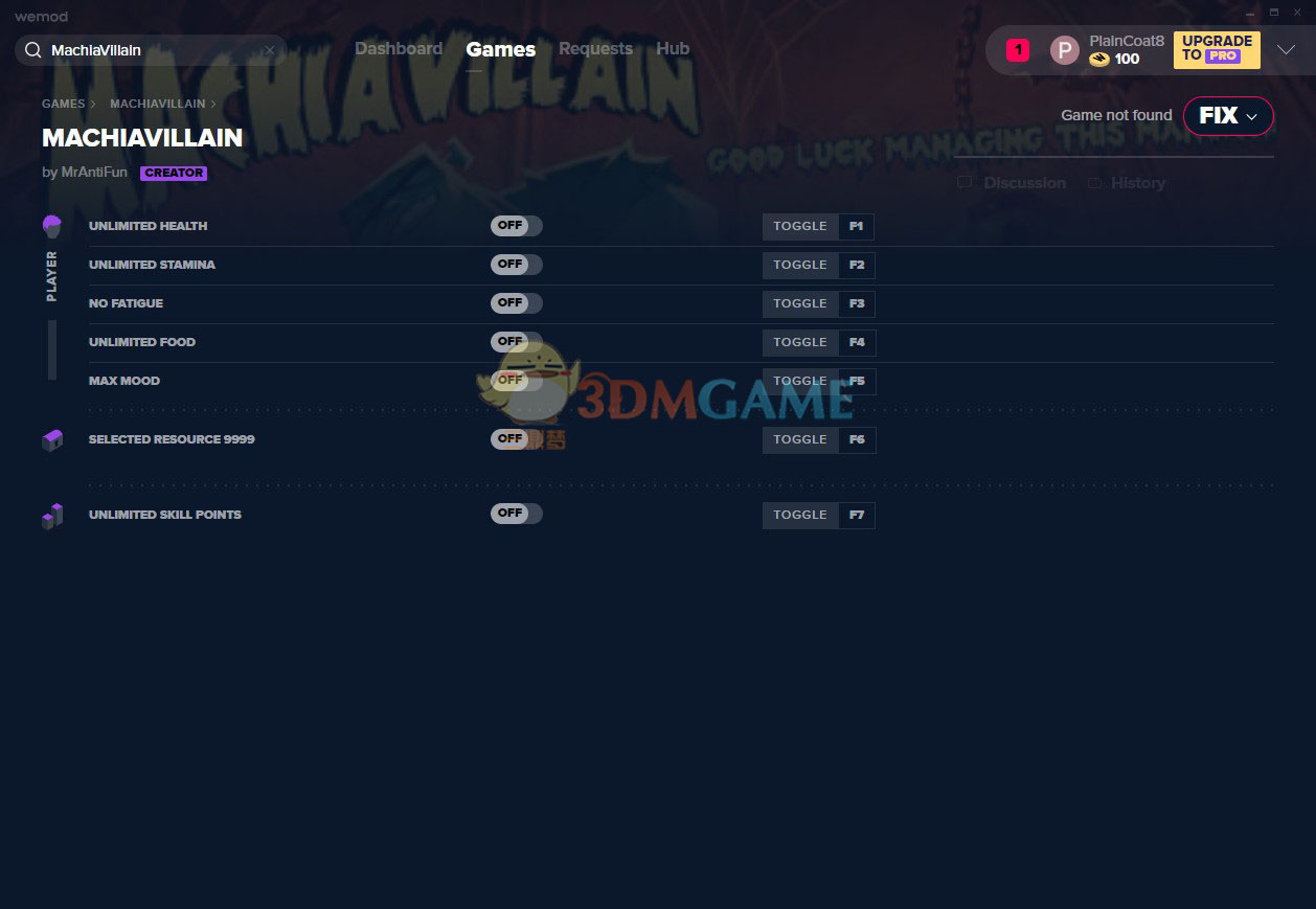 《马西亚恶棍》v2019.11.01七项修改器[MrAntiFun]