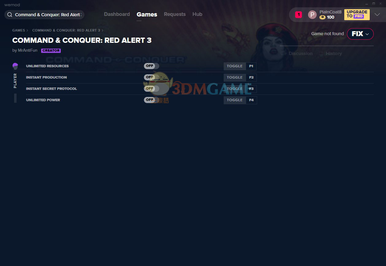 《命令与征服：红色警戒3》v2019.11.04四项修改器[MrAntiFun][Steam]