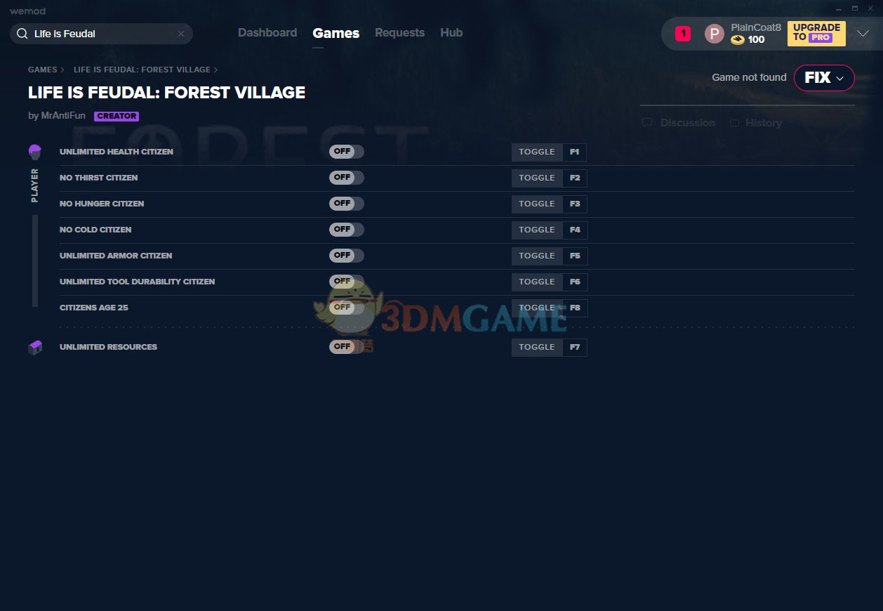 《领地人生：林中村落》v2019.11.03八项修改器[MrAntiFun]