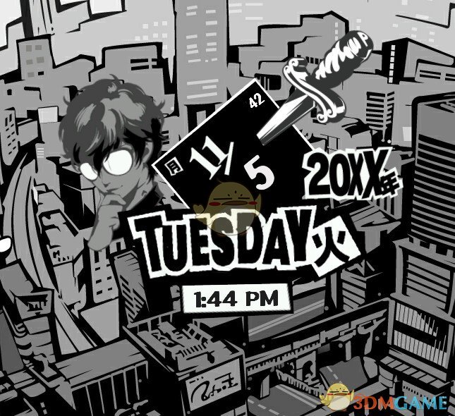 《Wallpaper Engine》女神异闻录5日期变换时钟壁纸