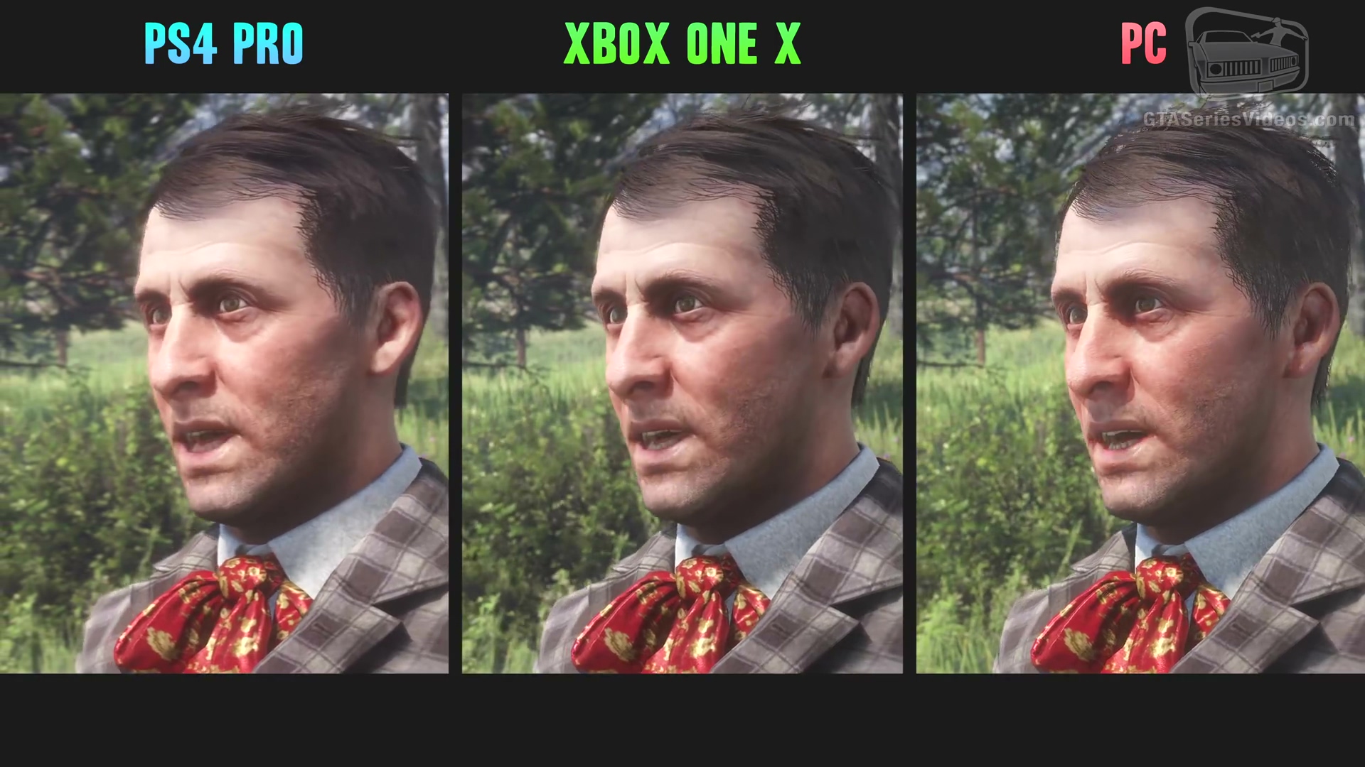 《荒野大镖客2》画面对比：PC vs X1X vs PS4 Pro