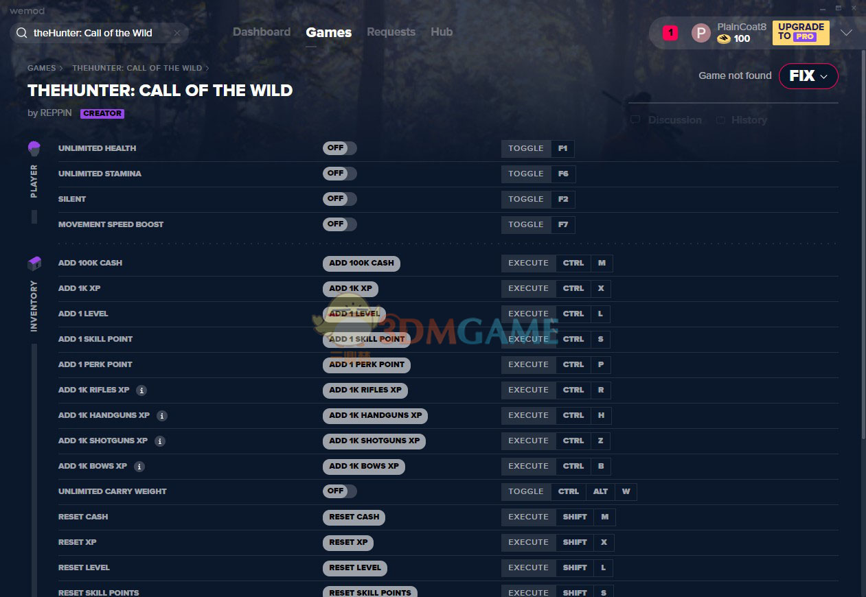 《猎人：荒野的呼唤》v2019.11.11二十四项修改器[MrAntiFun]