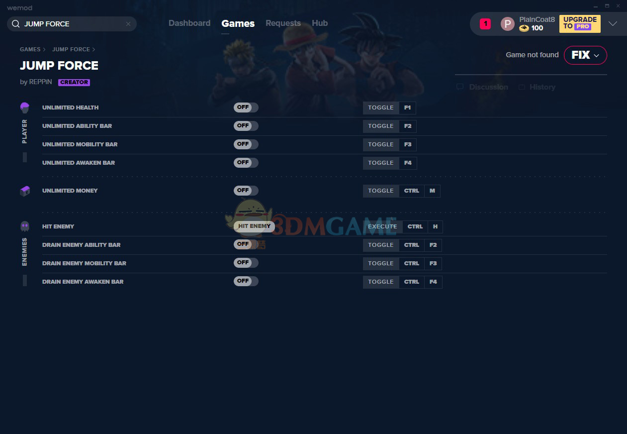 《JUMP大乱斗》v1.16九项修改器[MrAntiFun]