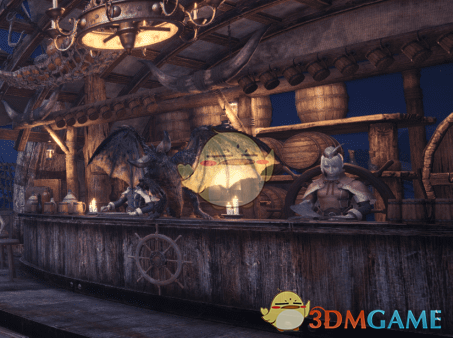 《怪物猎人：世界》集会所的古龙手办MOD