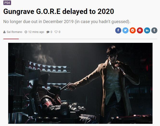 《枪墓G.O.R.E》跳票至2020年 为提升游戏品质
