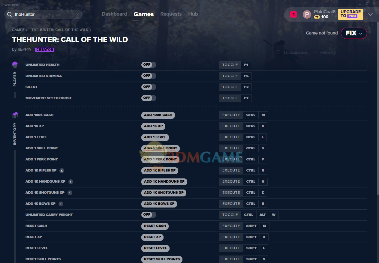 《猎人：荒野的呼唤》v2019.12.11二十四项修改器[REPPIN]