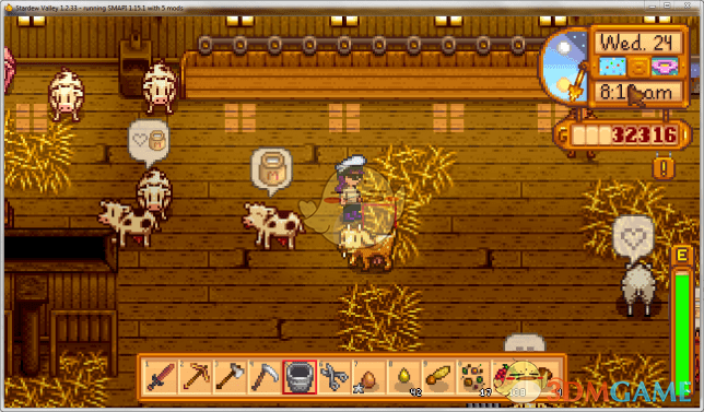 《星露谷物语》牧场挤奶剪毛提示MOD