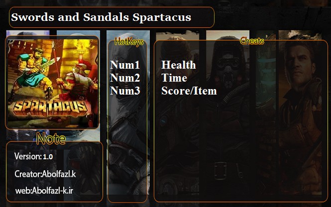 《剑和凉鞋：斯巴达克斯》v1.0三项修改器[Abolfazl]