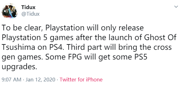 传PS4独占游戏《对马岛之鬼》将在PS5上市前发售