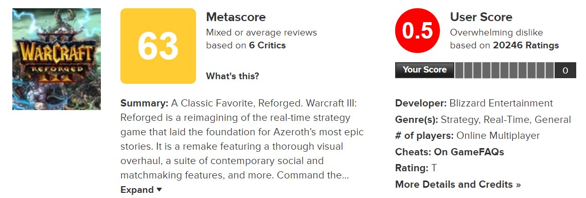《魔兽3：重制版》外包团队：评分这么低我们也很难过