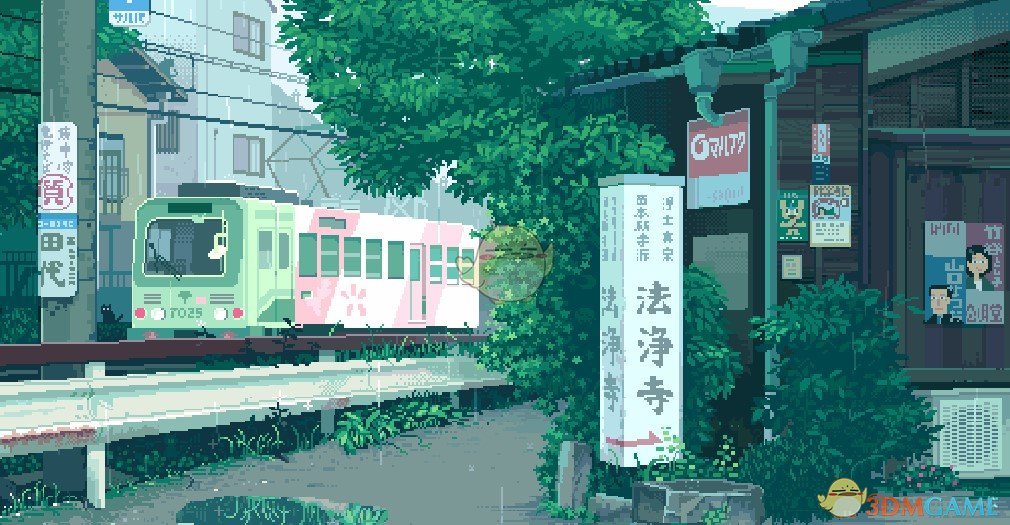 《Wallpaper Engine》像素风 - 雨季下的电车动态壁纸