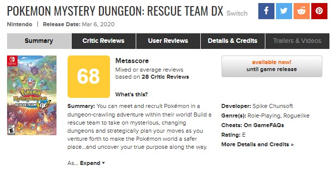 《宝可梦：不可思议的迷宫救助队DX》IGN6分 千篇一律的迷宫之旅