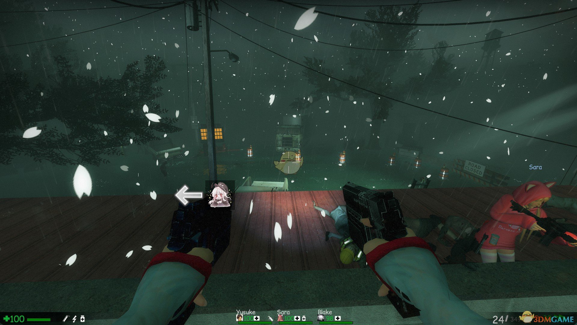 《求生之路2》白色樱花和雨MOD