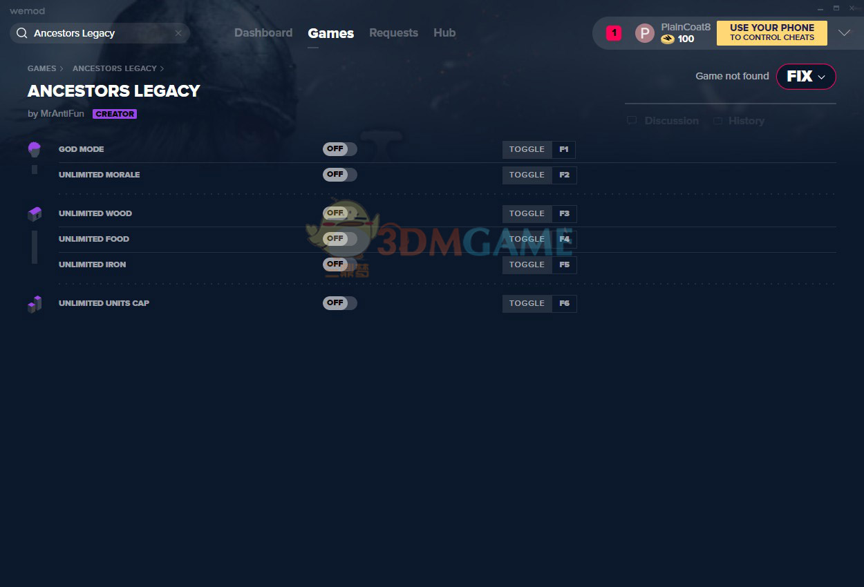 《祖先：遗产》v63472六项修改器[MrAntiFun]
