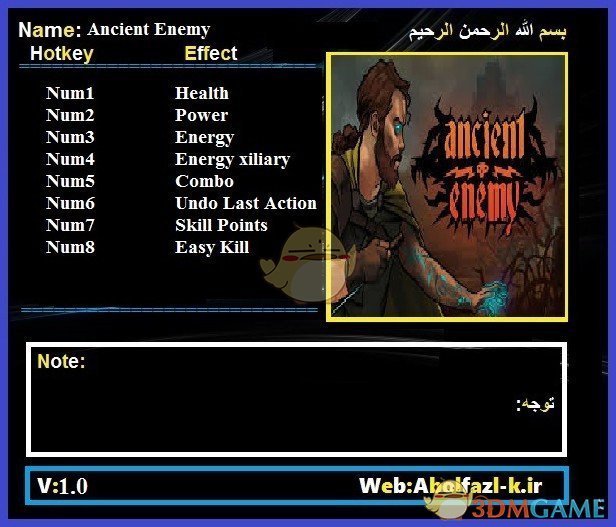 《远古敌人》v1.0八项修改器[Abolfazl]