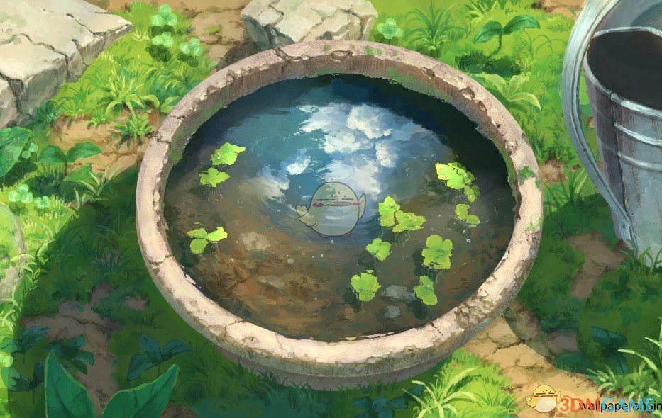 《Wallpaper Engine》荒地中的水缸动漫风动态壁纸